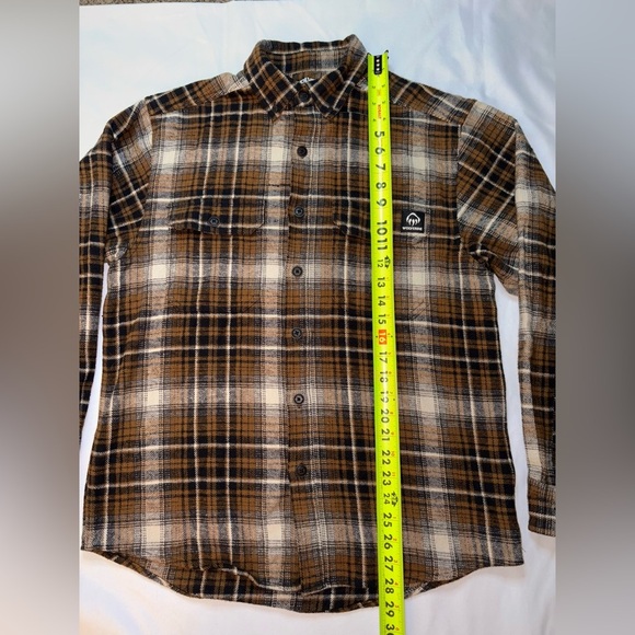 Wolverine Men’s Size M Brown & White Flannel Heavyweight Button Up Over Shirt - Picture 2 of 6
